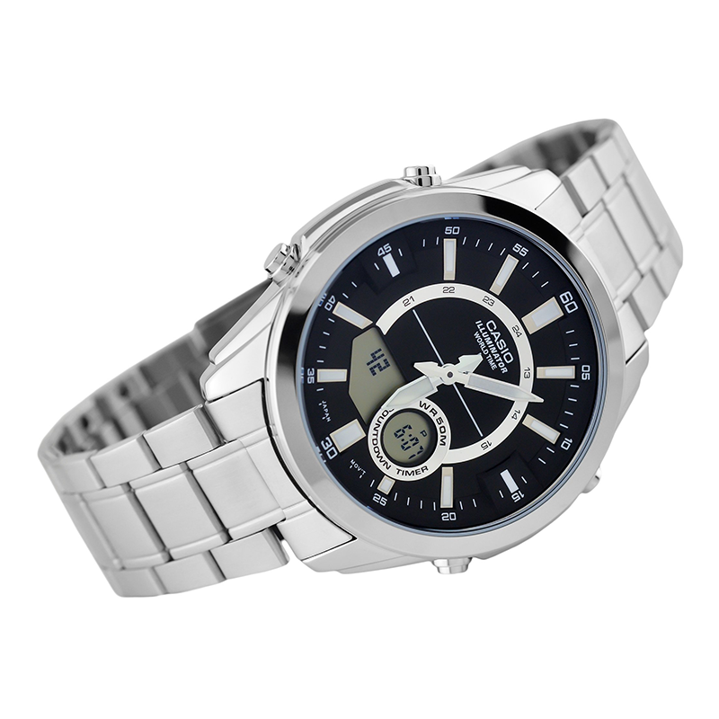 WW1142 Casio Enticer Dual Time Multifunction Chain Watch AMW-810D-1AVDF