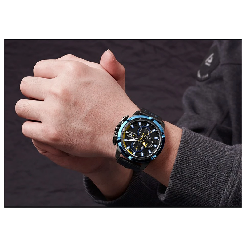 WW0479 Megir Chronograph Leather Belt Watch