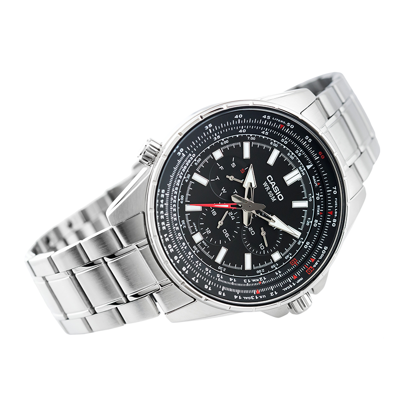 WW0235 Casio Enticer Sweep Second Stainless Steel Chain Watch MTP-SW320D-1AVDF