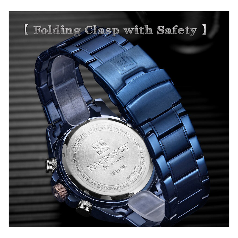 WW1130 Naviforce Multifunction Dual Time Chain Watch NF9146M