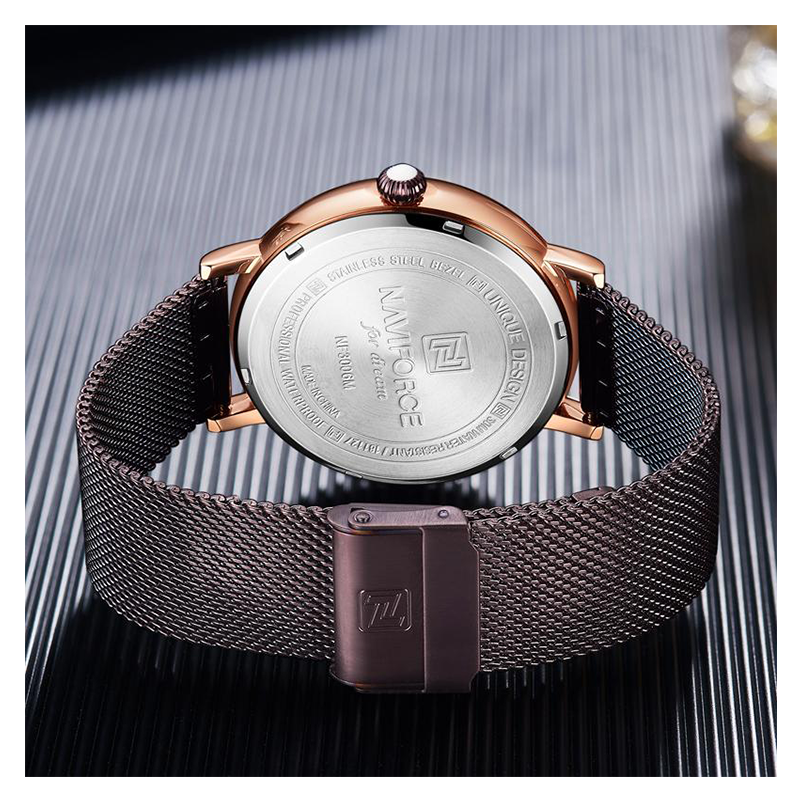 WW0335 Naviforce Day Date Mesh Chain Watch NF3006M
