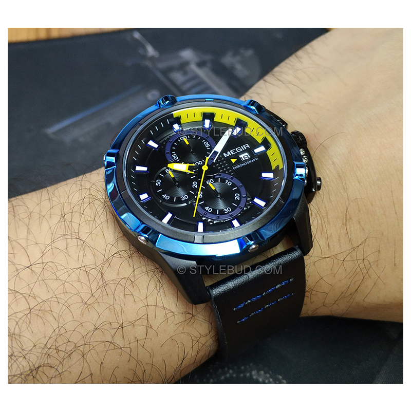 WW0479 Megir Chronograph Leather Belt Watch