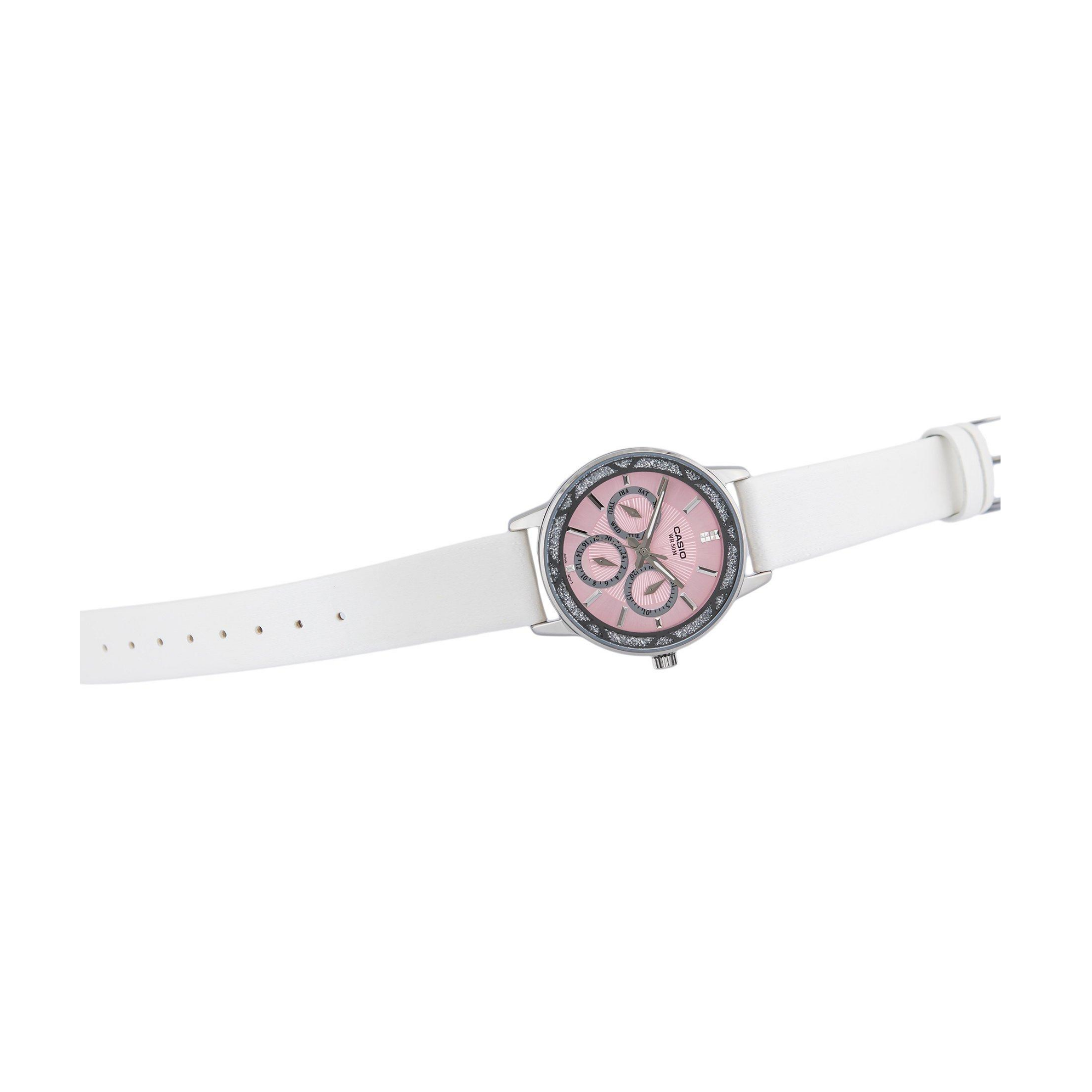 WW1186 Casio Enticer Multifunction Ladies Leather Belt Watch LTP-2087SL-4AVDF