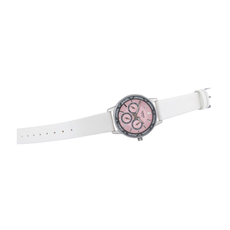 WW1186 Casio Enticer Multifunction Ladies Leather Belt Watch