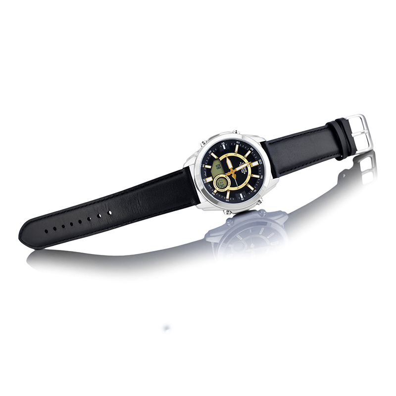 WW1146 Casio Enticer Dual Time Multifunction Leather Belt Watch AMW-810L-1AVDF