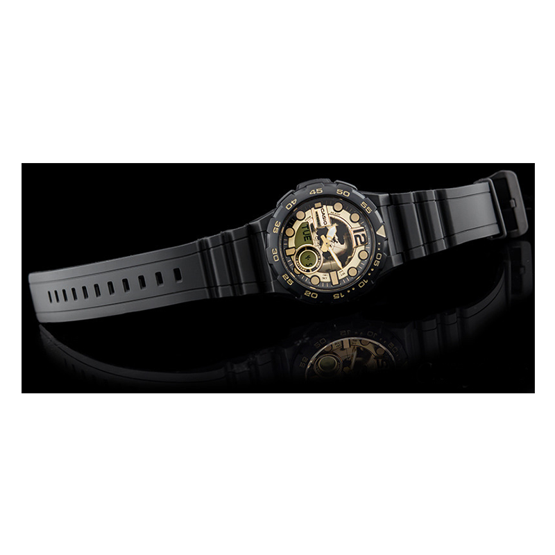 WW0613 Casio Youth World Time Resin Belt Watch AEQ-100BW-9AVDF