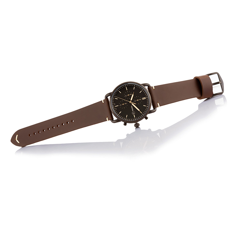 WW0742 Fossil Commuter Chronograph Navy Leather Belt Watch FS5403
