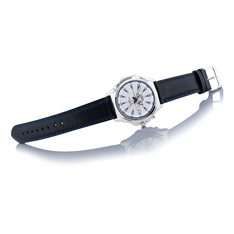 WW1048 Casio Enticer Day Date Illuminator Leather Belt Watch MTP-E200L-7AVDF