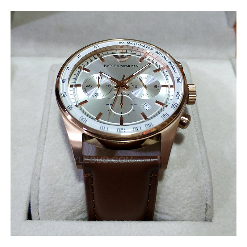 WW0266 Emporio Armani Sportivo Chronograph Leather Belt Watch AR5995