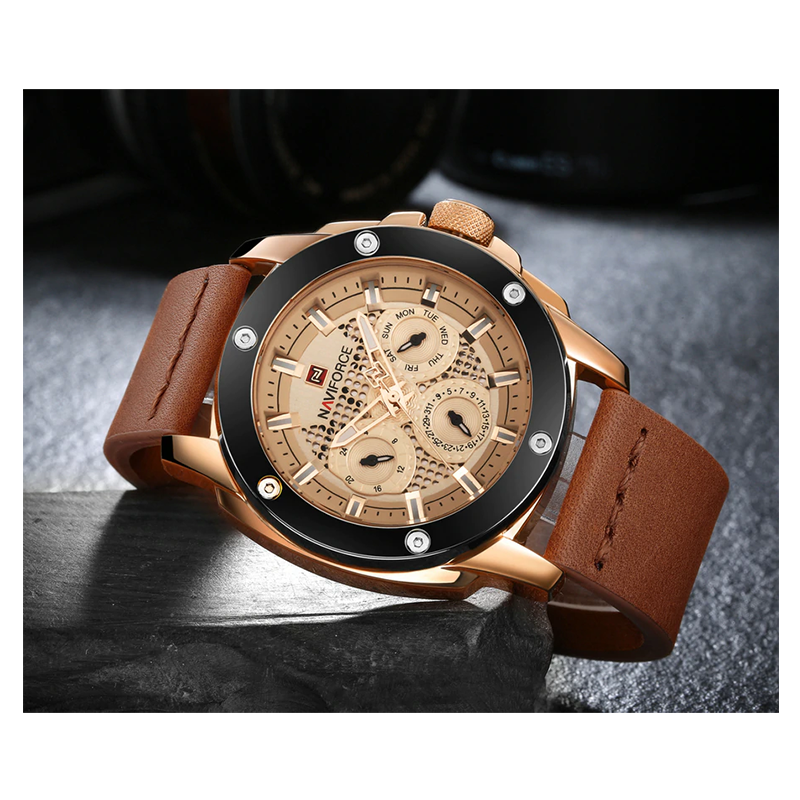 WW1111 Naviforce Multifunction Leather Belt Watch NF9116M