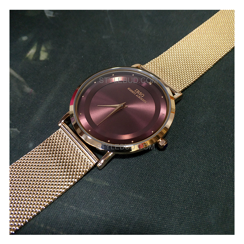 WW0541 IBSO Slim Rose Gold Mesh Chain Watch S8160G