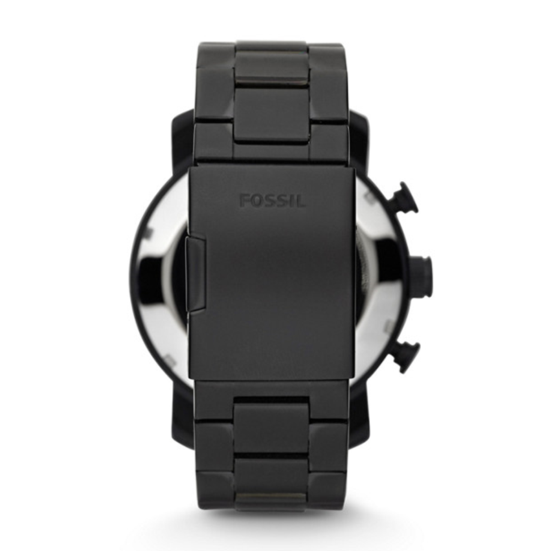 WW0263 Fossil Nate Chronograph Black Stainless Steel Chain Watch JR1356