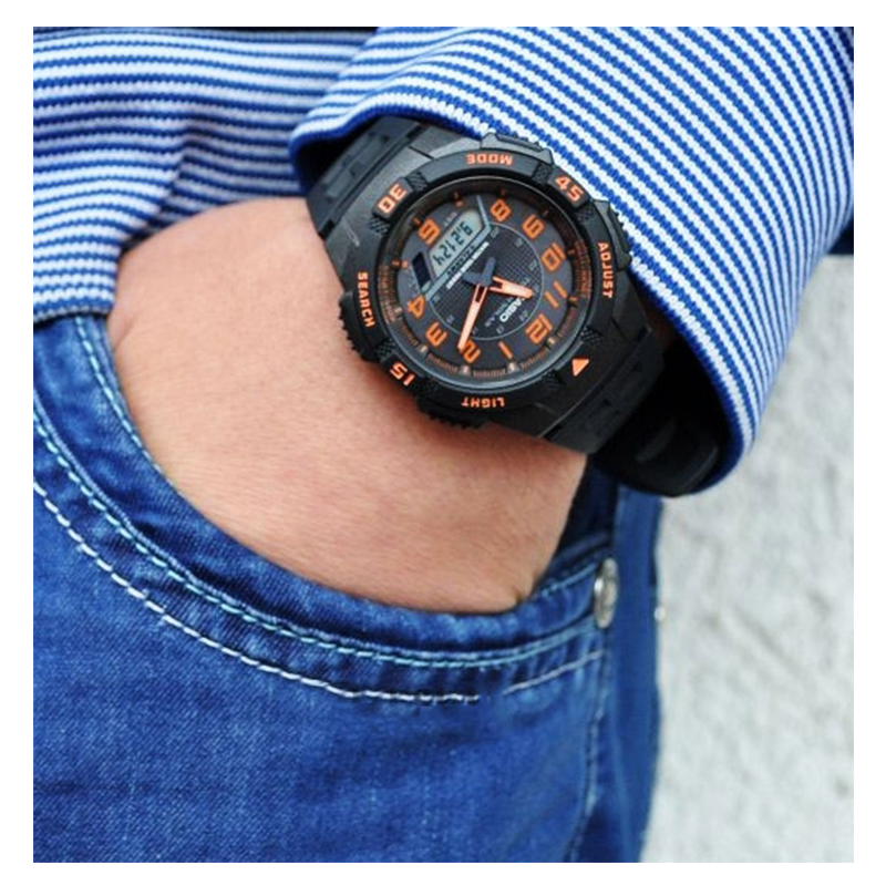 WW0458 Casio Youth Tough Solar Dual Time Resin Belt Watch AQ-S800W-1B2VDF
