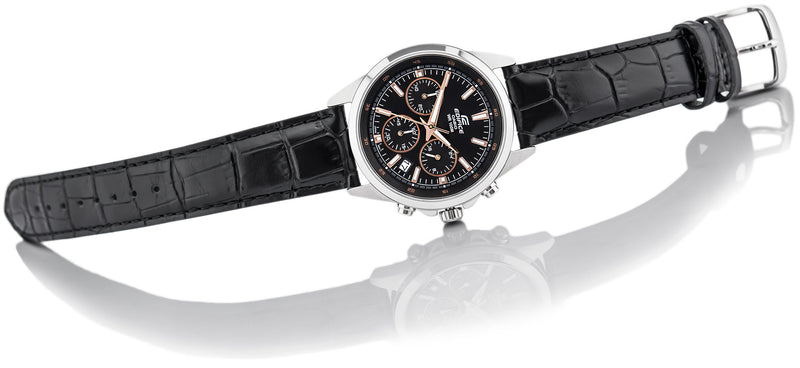 WW0050 Casio Edifice Chronograph Stainless Steel Leather Belt Watch EFR-527L-1AVDF
