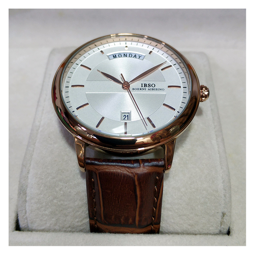 WW0373 IBSO Day Date Leather Belt Watch S3978G