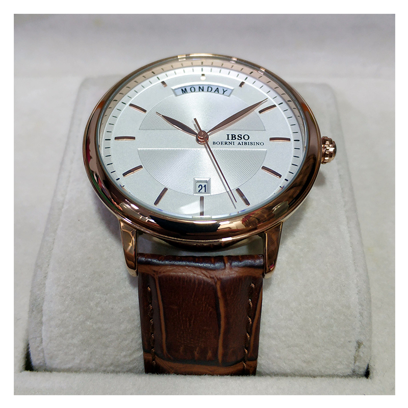 WW0373 IBSO Day Date Leather Belt Watch S3978G