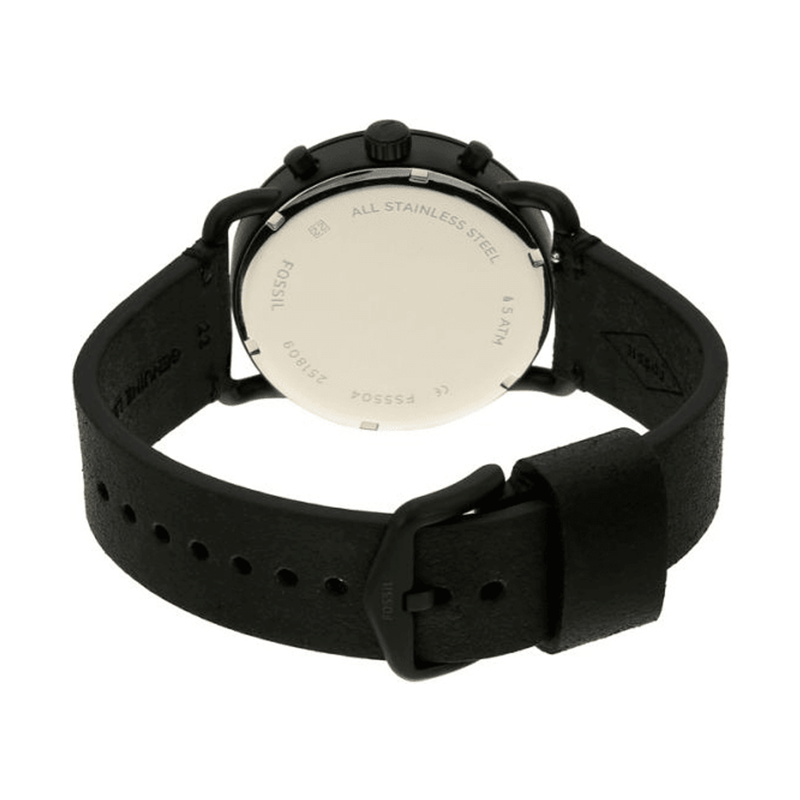 WW0744 Fossil Commuter Chronograph Navy Leather Belt Watch FS5404