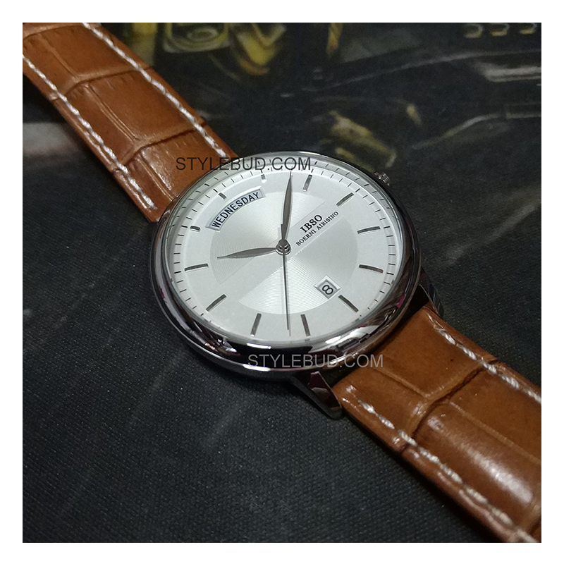 WW0735 IBSO Day Date Leather Belt Watch S3978G