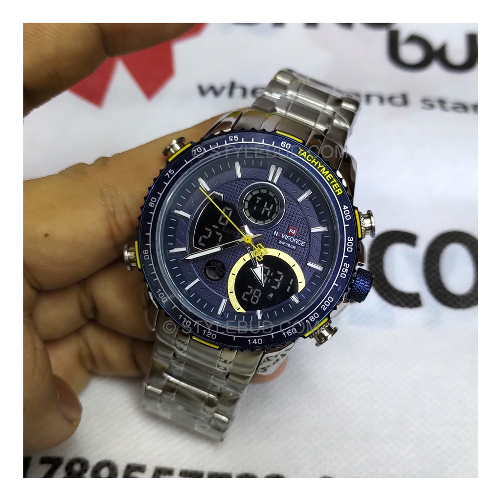 WW1206 Naviforce Multifunction Dual Time Chain Watch NF9182M