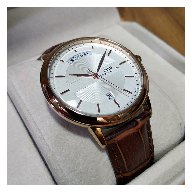 WW0373 IBSO Day Date Leather Belt Watch S3978G
