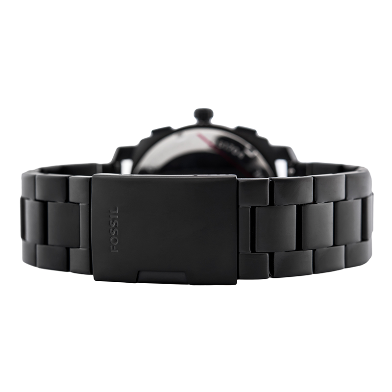 WW0186 Fossil Machine Chronograph Black Stainless Steel Chain Watch FS4552