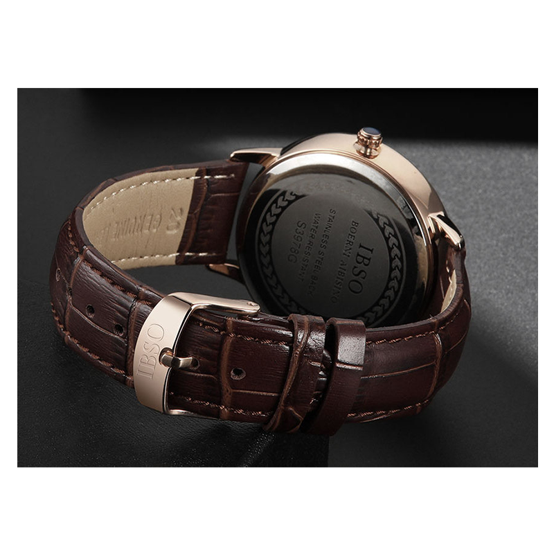 WW0373 IBSO Day Date Leather Belt Watch S3978G