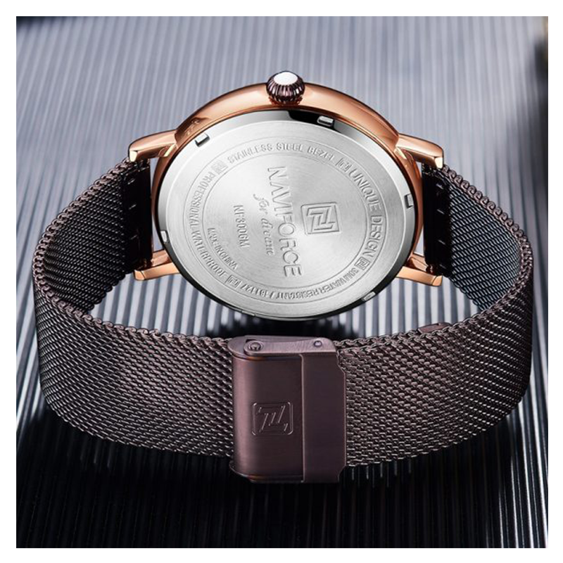 WW0331 Naviforce Day Date Mesh Chain Watch NF3006M