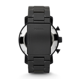 WW0264 Fossil Nate Chronograph Black Stainless Steel Chain Watch JR1401