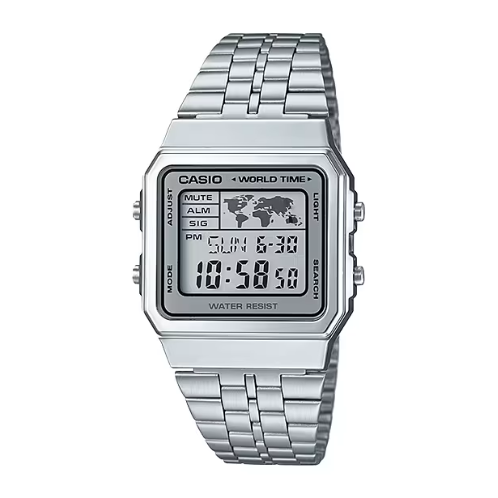 WW1899 Casio Vintage World Time Digital Chain Watch A500WA-7DF