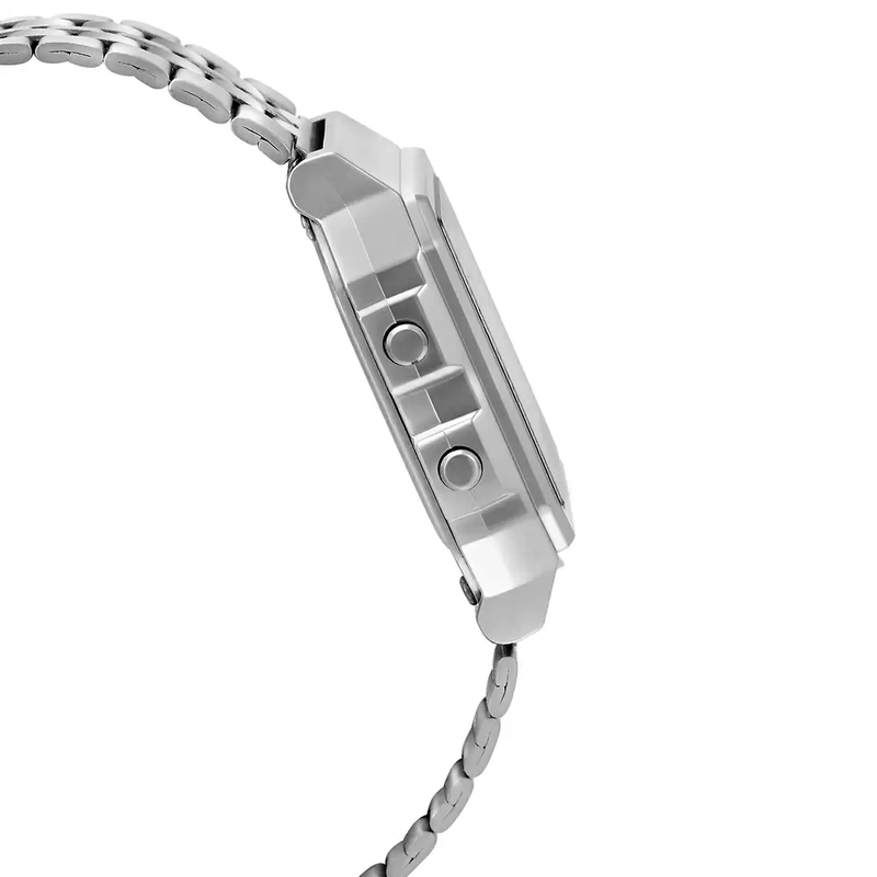 WW1899 Casio Vintage World Time Digital Silver Chain Watch A500WA-7DF