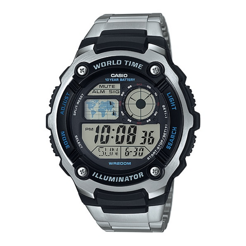 WW1260 Casio World Time Digital Chain Watch AE-2100WD-1AV