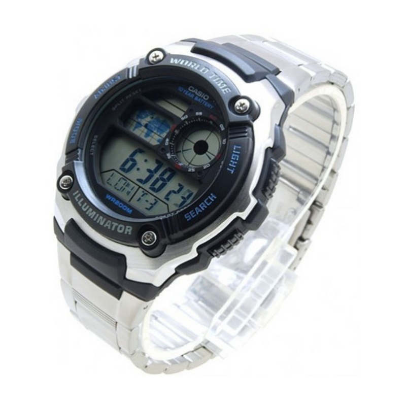 WW1260 Casio World Time Digital Chain Watch AE-2100WD-1AV