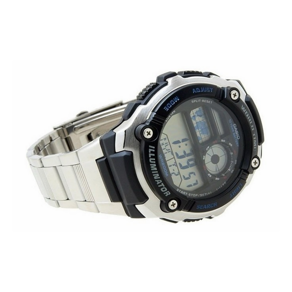 WW1260 Casio Youth World Time Digital Chain Watch AE-2100WD-1AVDF