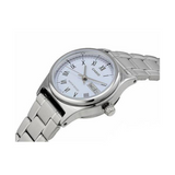 WW1344 Casio Standard Day Date Silver Ladies Chain Watch LTP-V006D-2BUDF