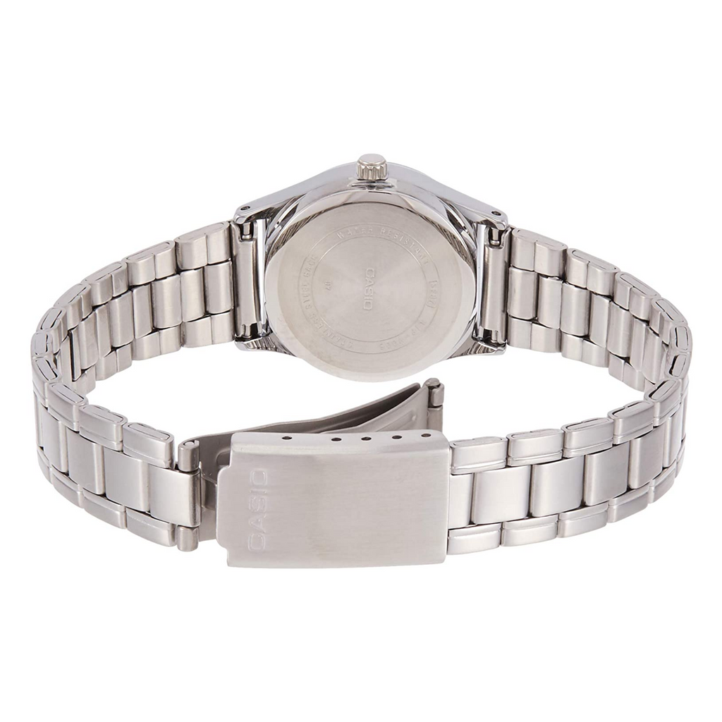 WW1348 Casio Standard Day Date Silver Ladies Chain Watch LTP-V006D-7B2UDF