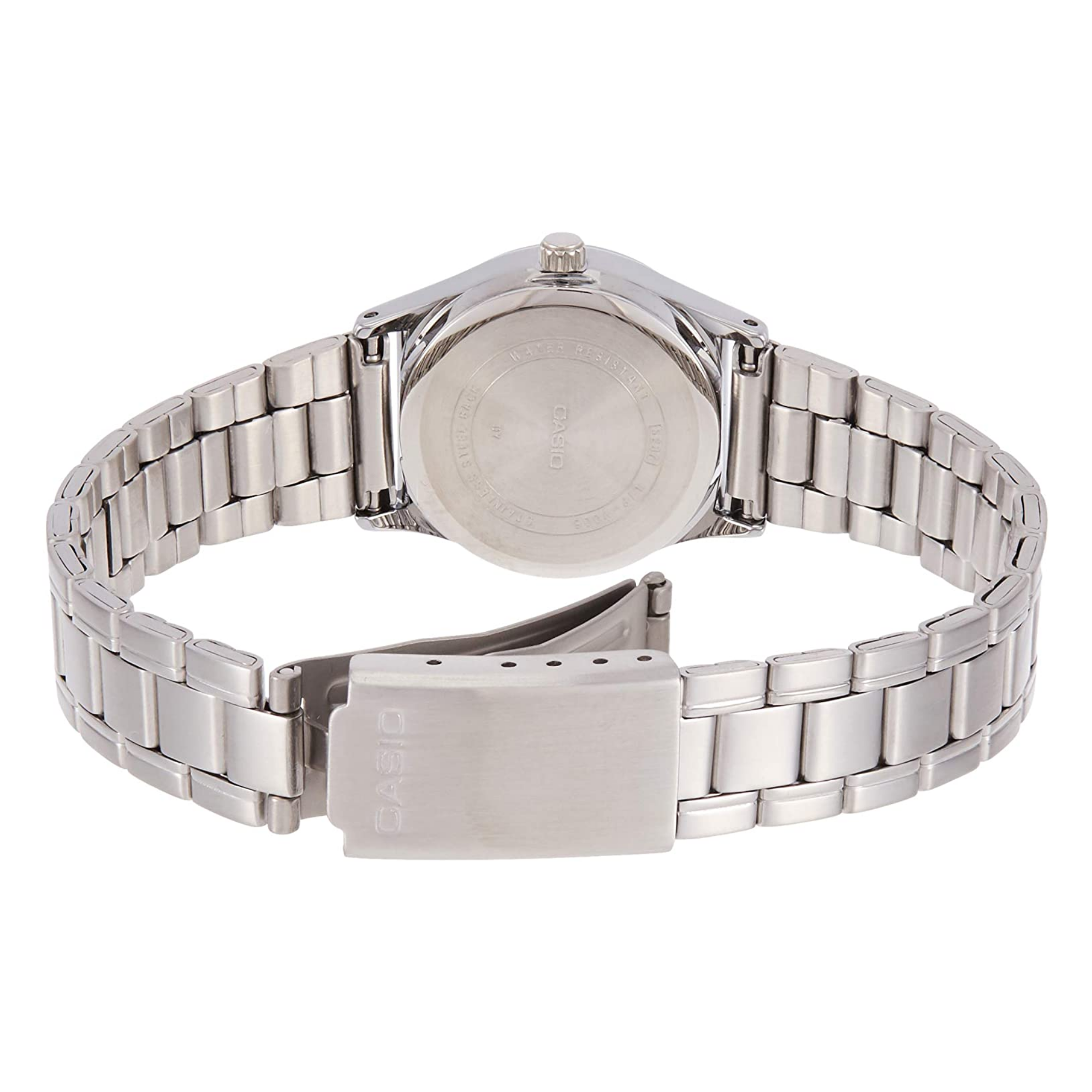 WW1348 Casio Standard Day Date Silver Ladies Chain Watch LTP-V006D-7B2UDF