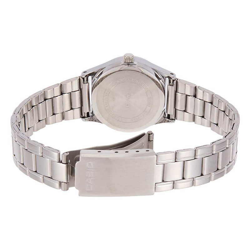 WW1348 Casio Enticer Day Date Silver Ladies Chain Watch LTP-V006D-7B2UDF