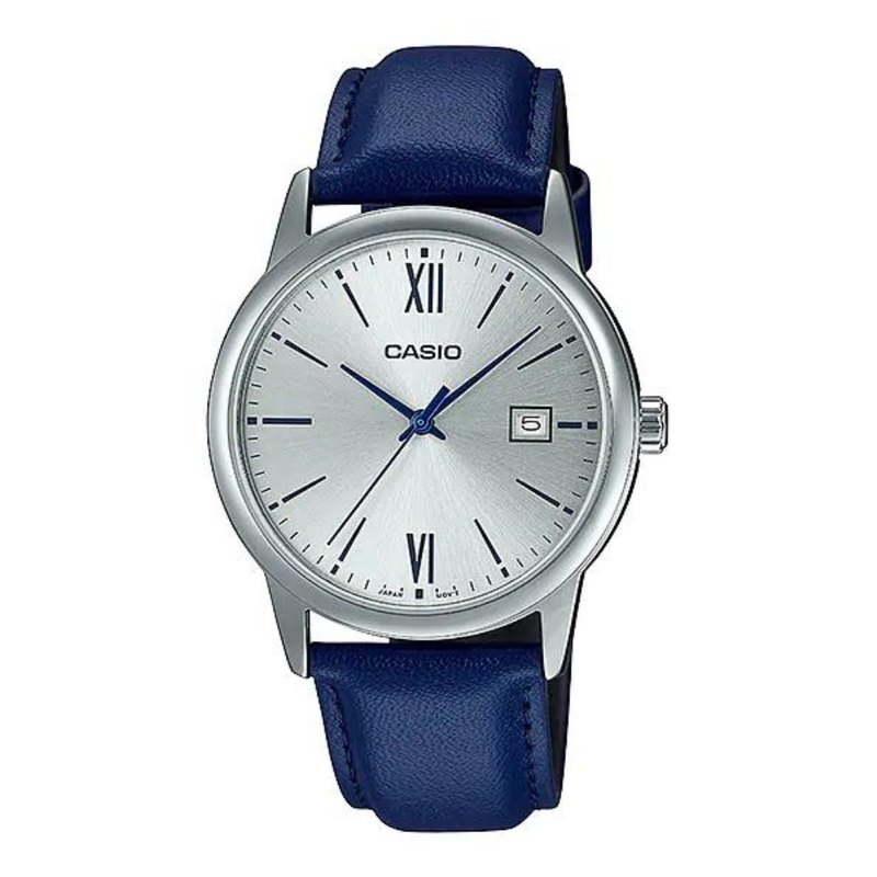 Casio analog 2025 leather watch