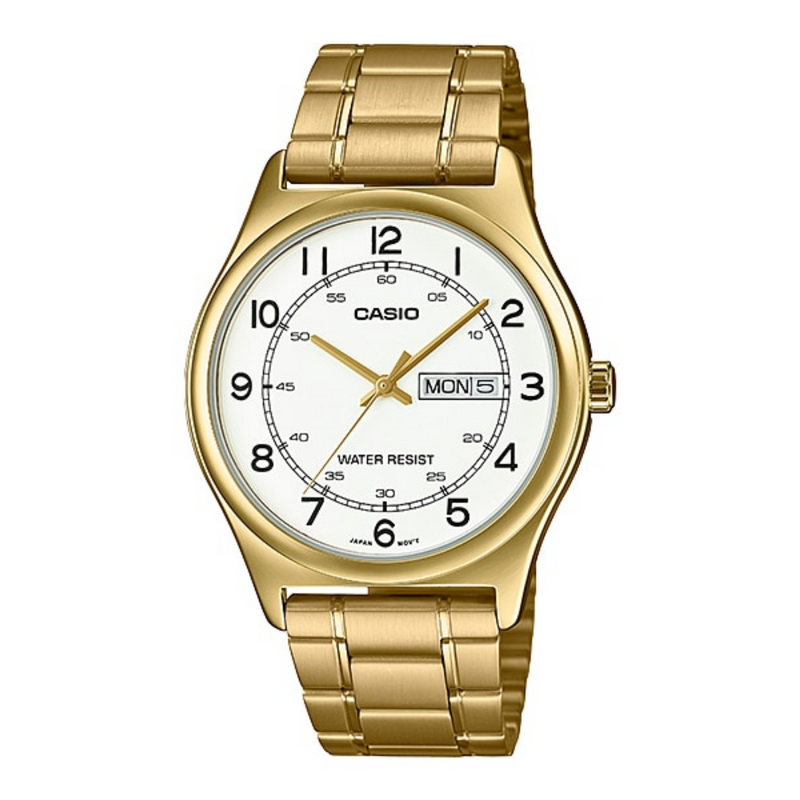 WW1336 Casio Enticer Day Date Golden Chain Watch MTP-V006G-7BUDF