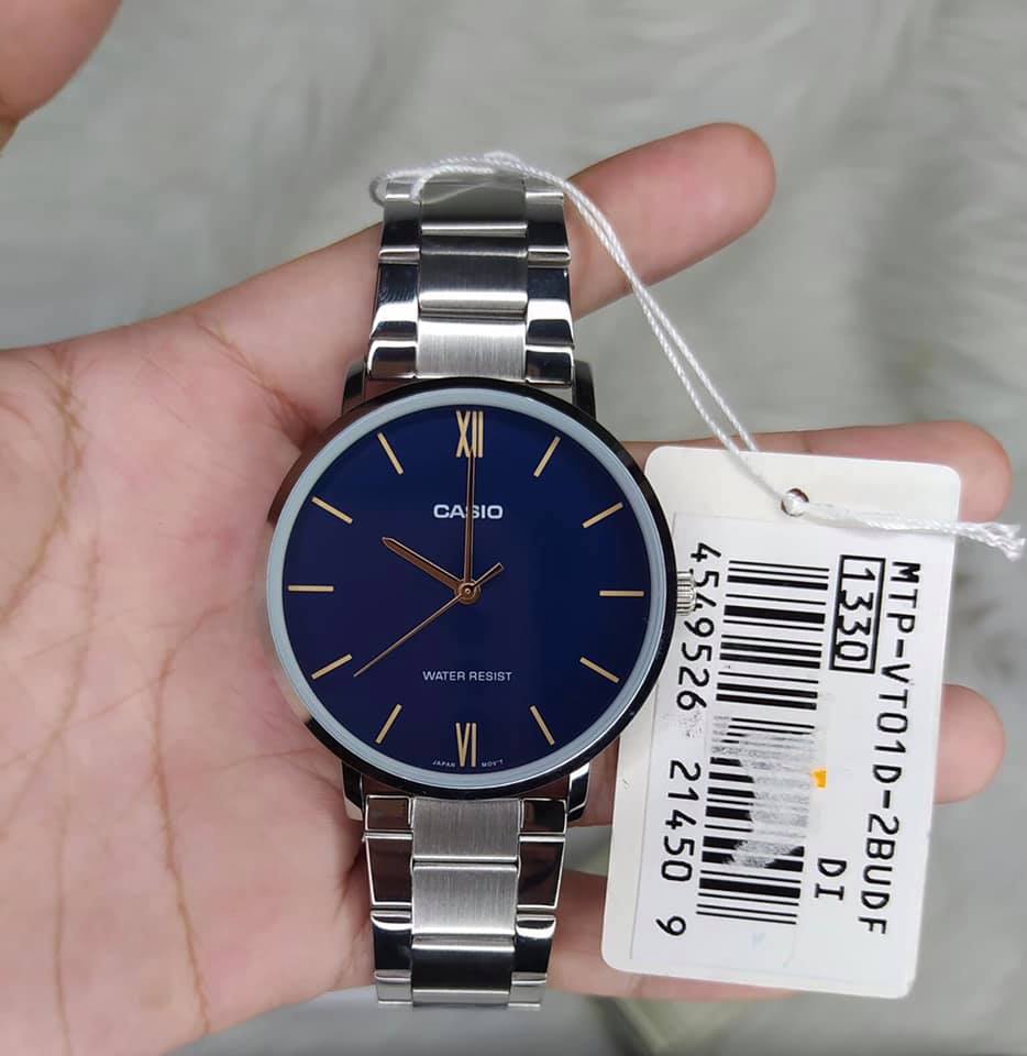 WW1634 Casio Standard Silver Chain Watch MTP-VT01D-2BUDF
