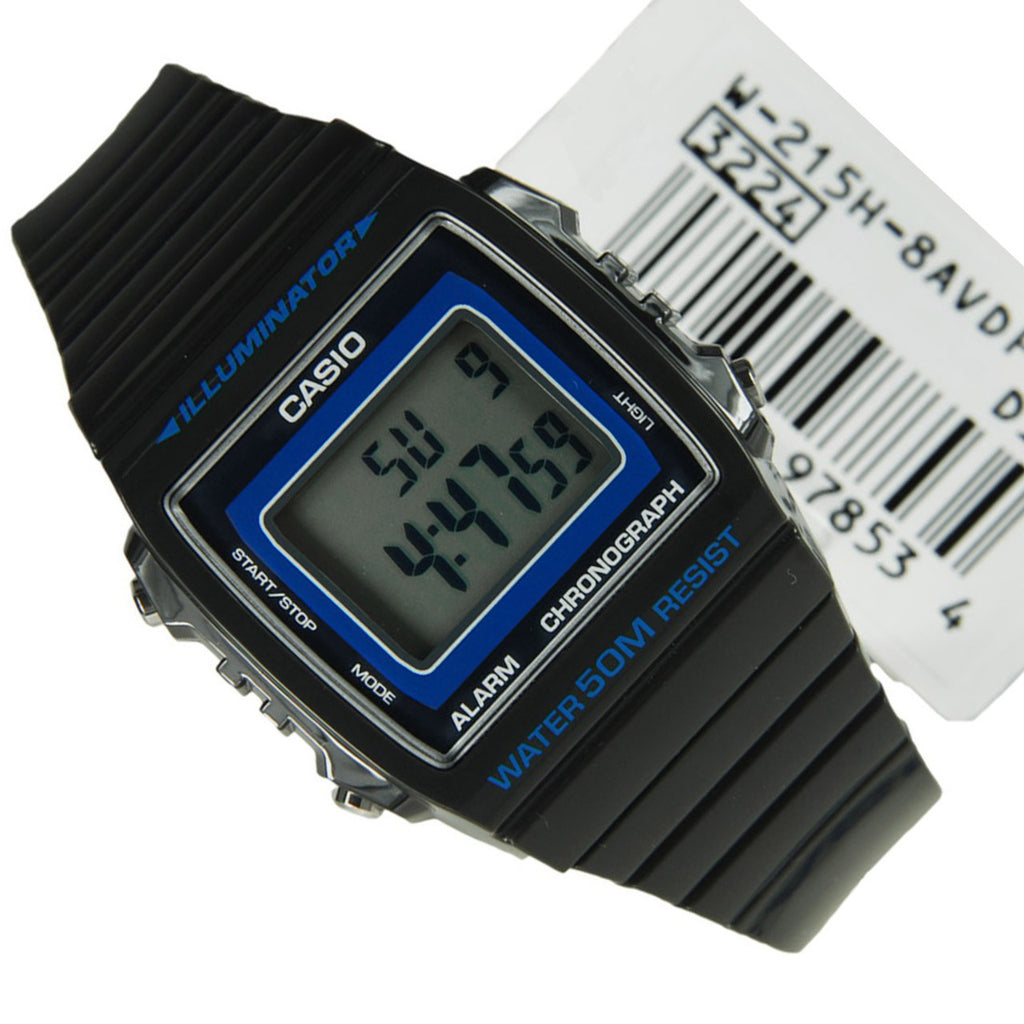 WW1777 Casio Youth Illuminator Digital Resin Belt Watch W-215H-8AVDF