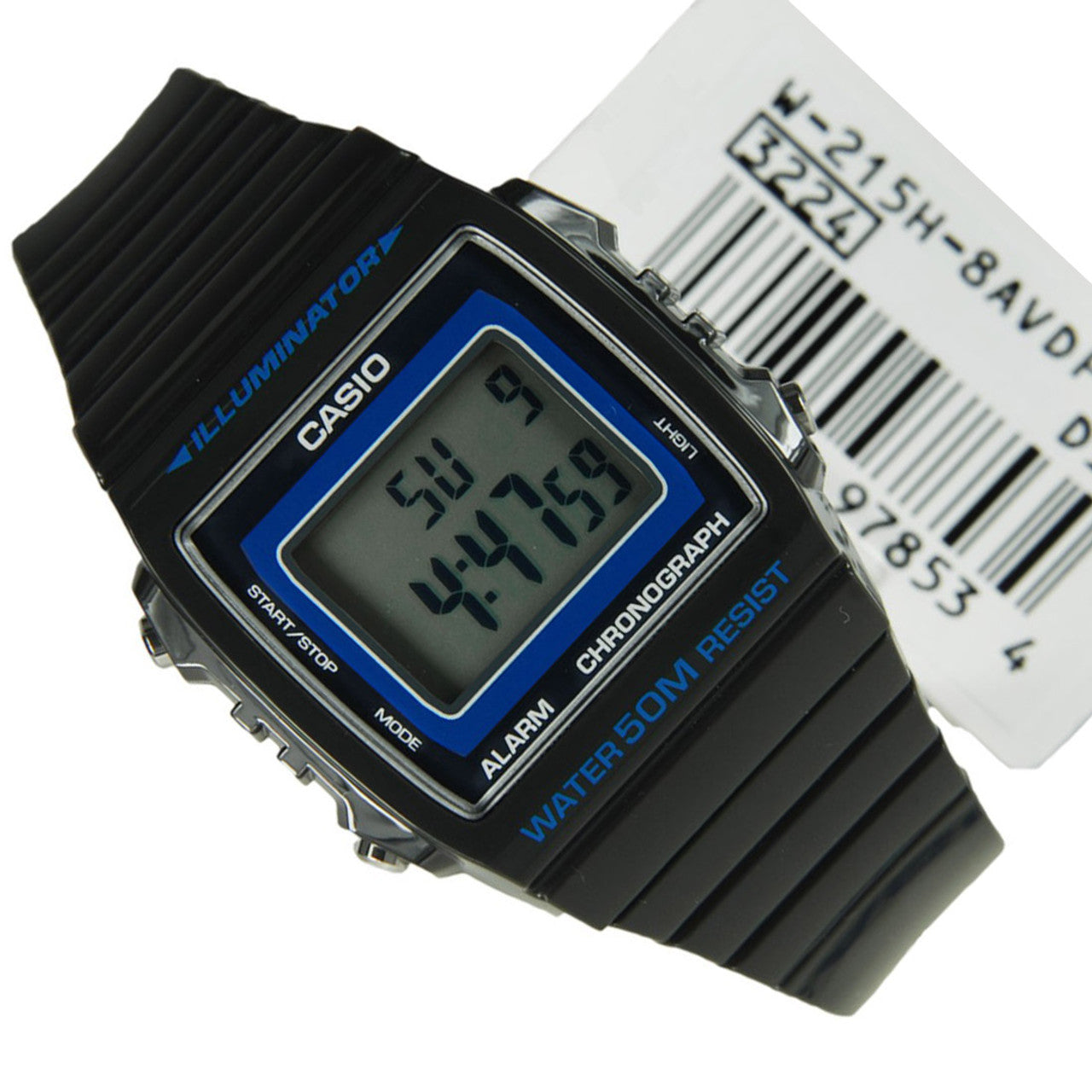 WW1777 Casio Youth Illuminator Digital Resin Belt Watch W-215H-8AVDF