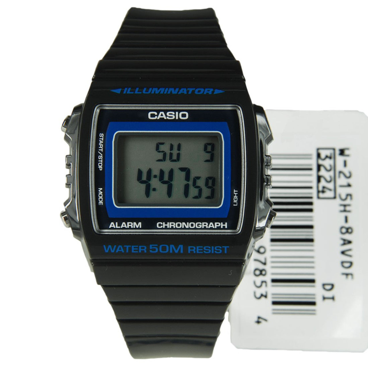 WW1777 Casio Youth Illuminator Digital Resin Belt Watch W-215H-8AVDF