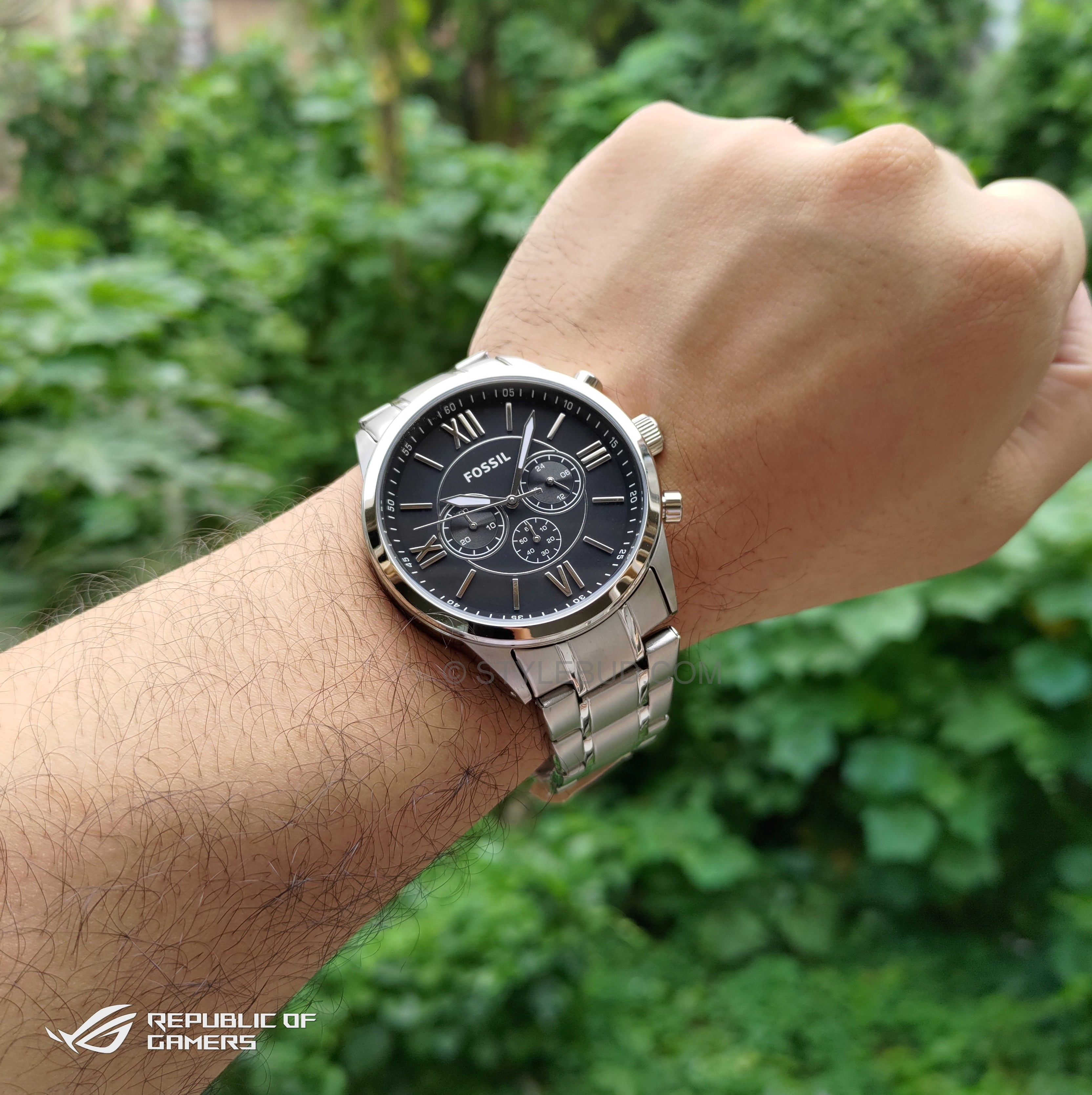 WW0205 Fossil Flynn Chronograph Stainless Steel Chain Watch BQ1125IE