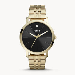 Fossil Lux Luther Three Hand Stainless Steel Golden Chain Watch