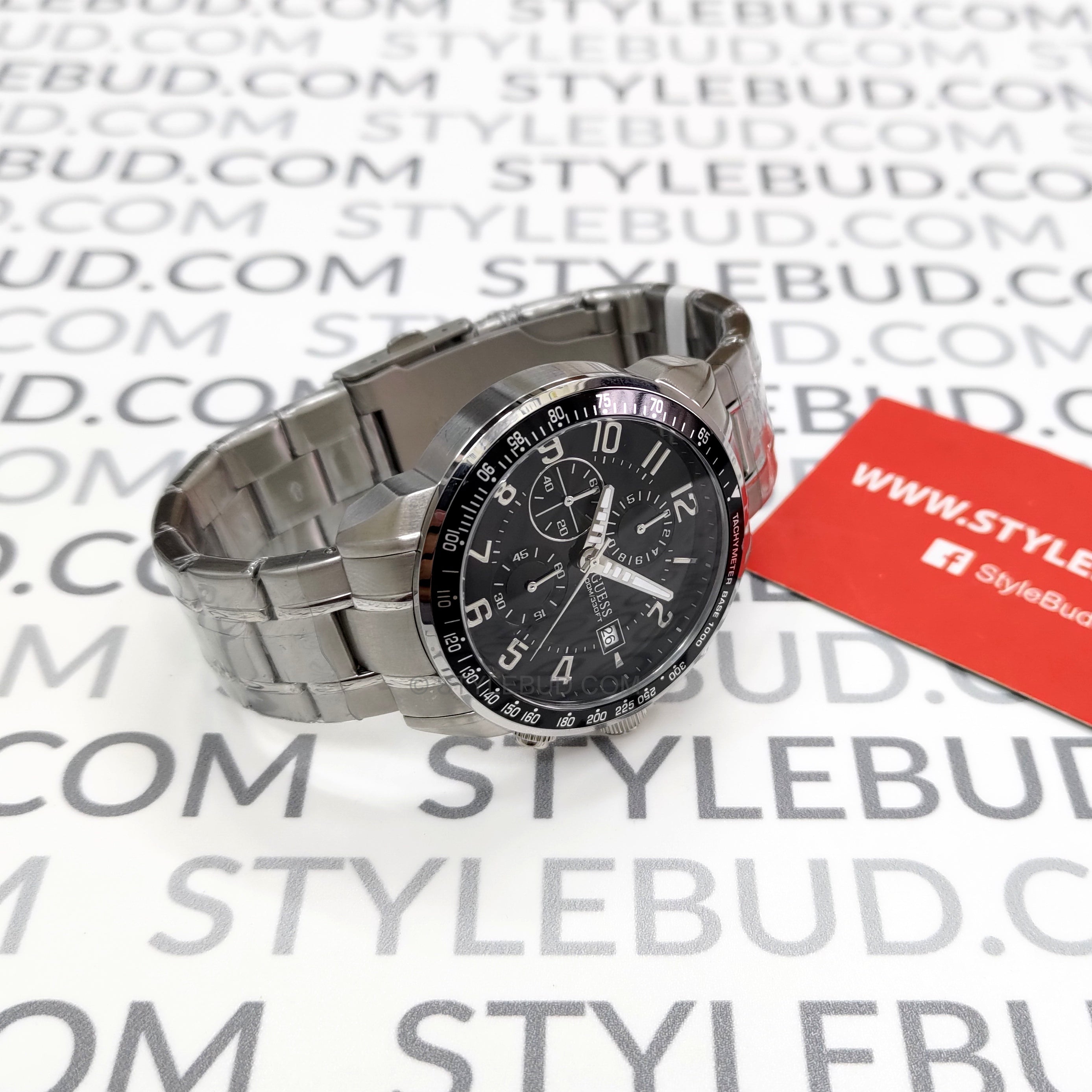 WW0695 Guess Waterpro Chronograph Stainless Steel Silver Chain Watch U15072G1