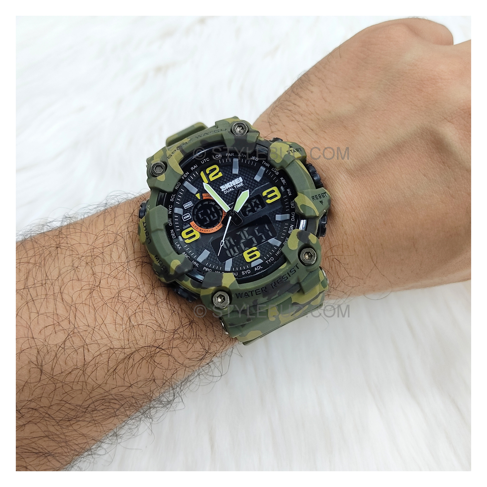 SKMEI Sports Camouflage Fiber Belt Watch 1520 in Bangladesh